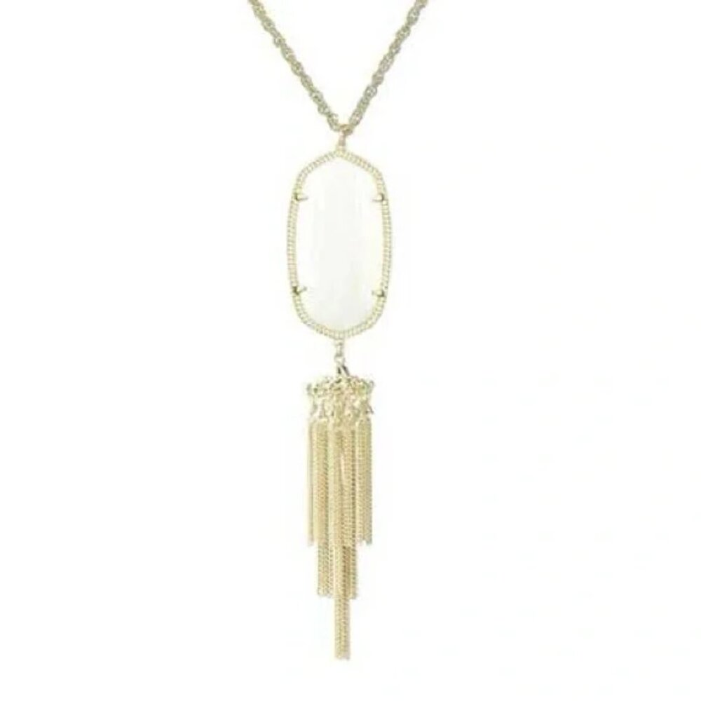 Kendra Scott Rayne Necklace Gold and White